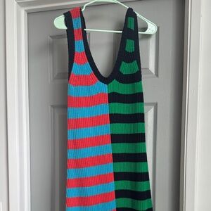 Staud multi color sleeveless sweater dress